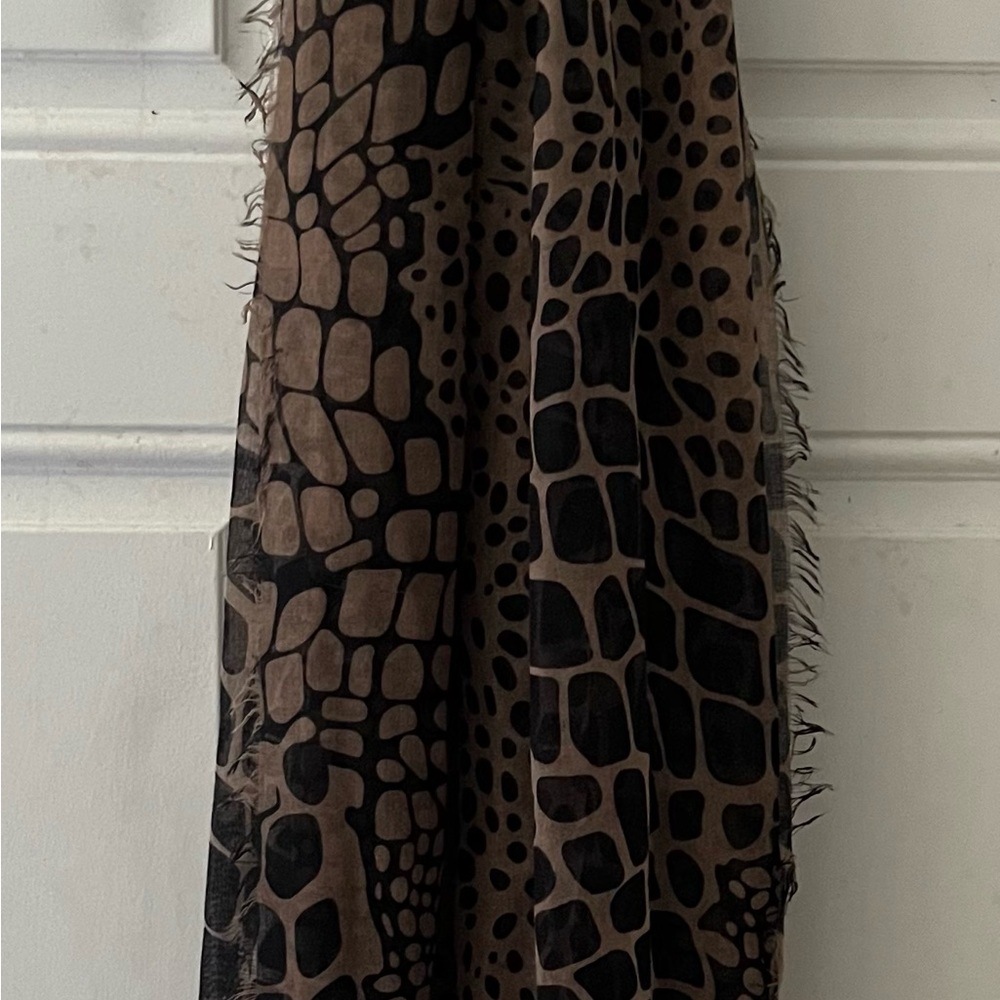 Women's Scarf Brown Black 71 Inches